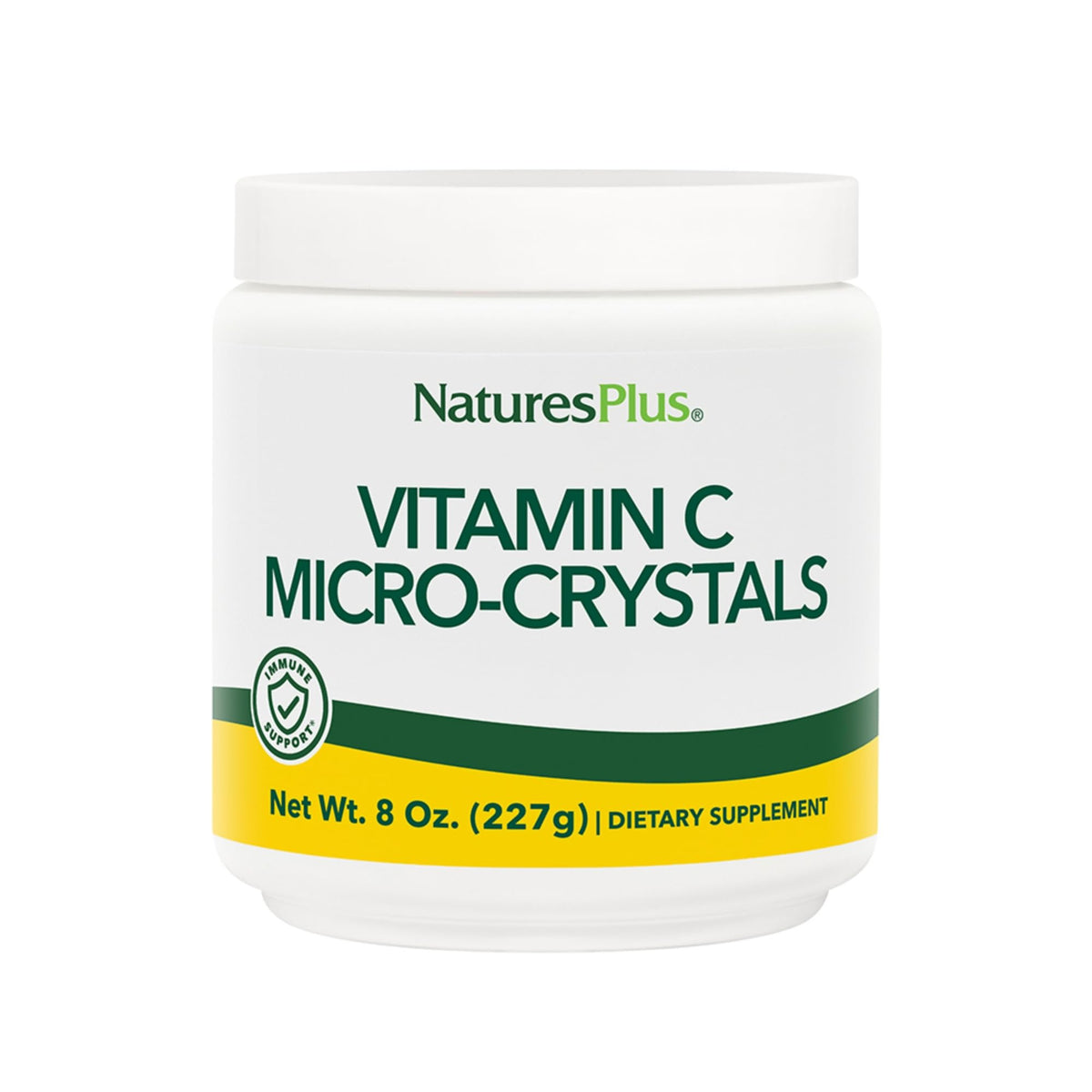 Nature's Plus Vitamin C Micro-Crystals bottle, unflavored powder ideal for beverages