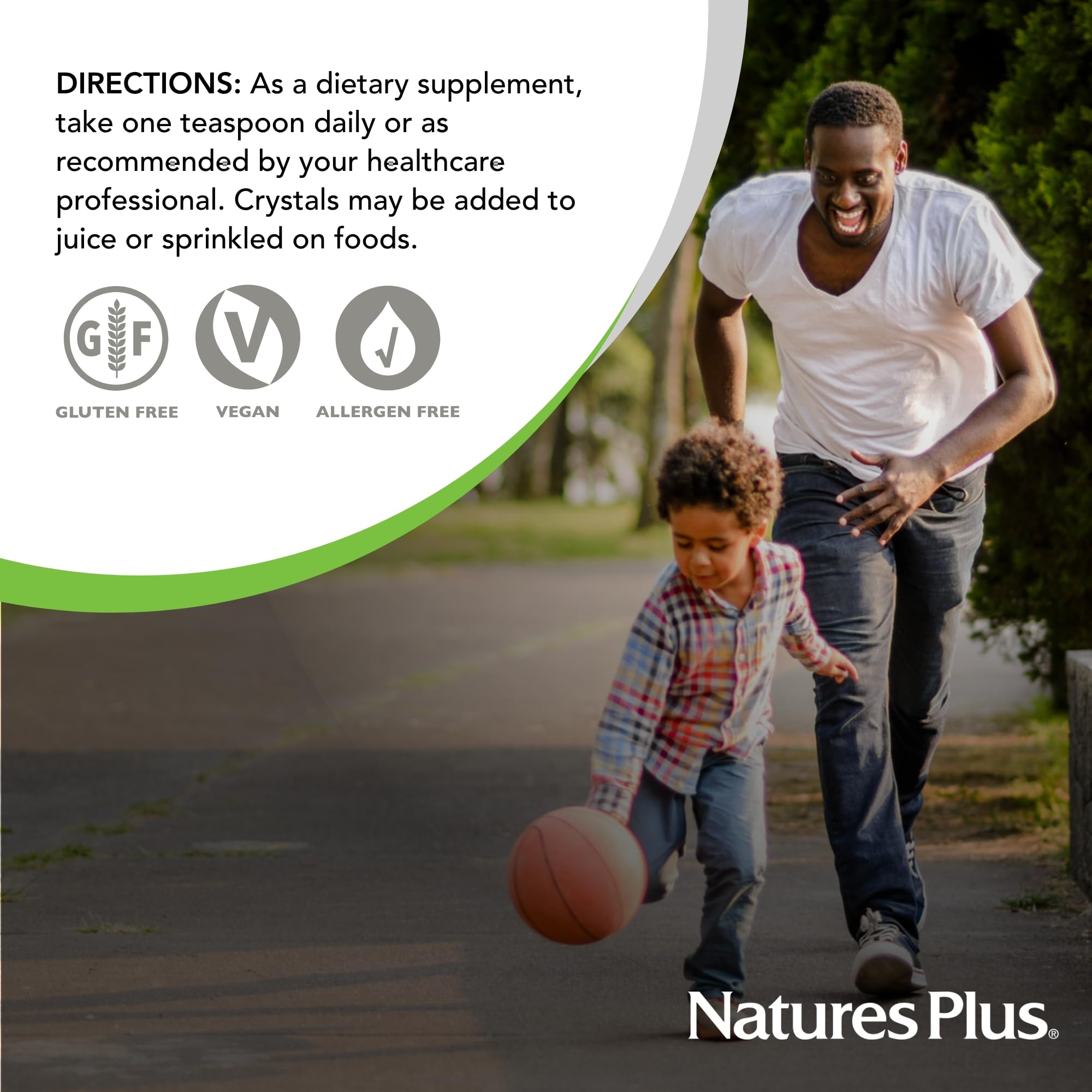 Allergen-free, gluten-free Nature's Plus Vitamin C Micro-Crystals ingredients label