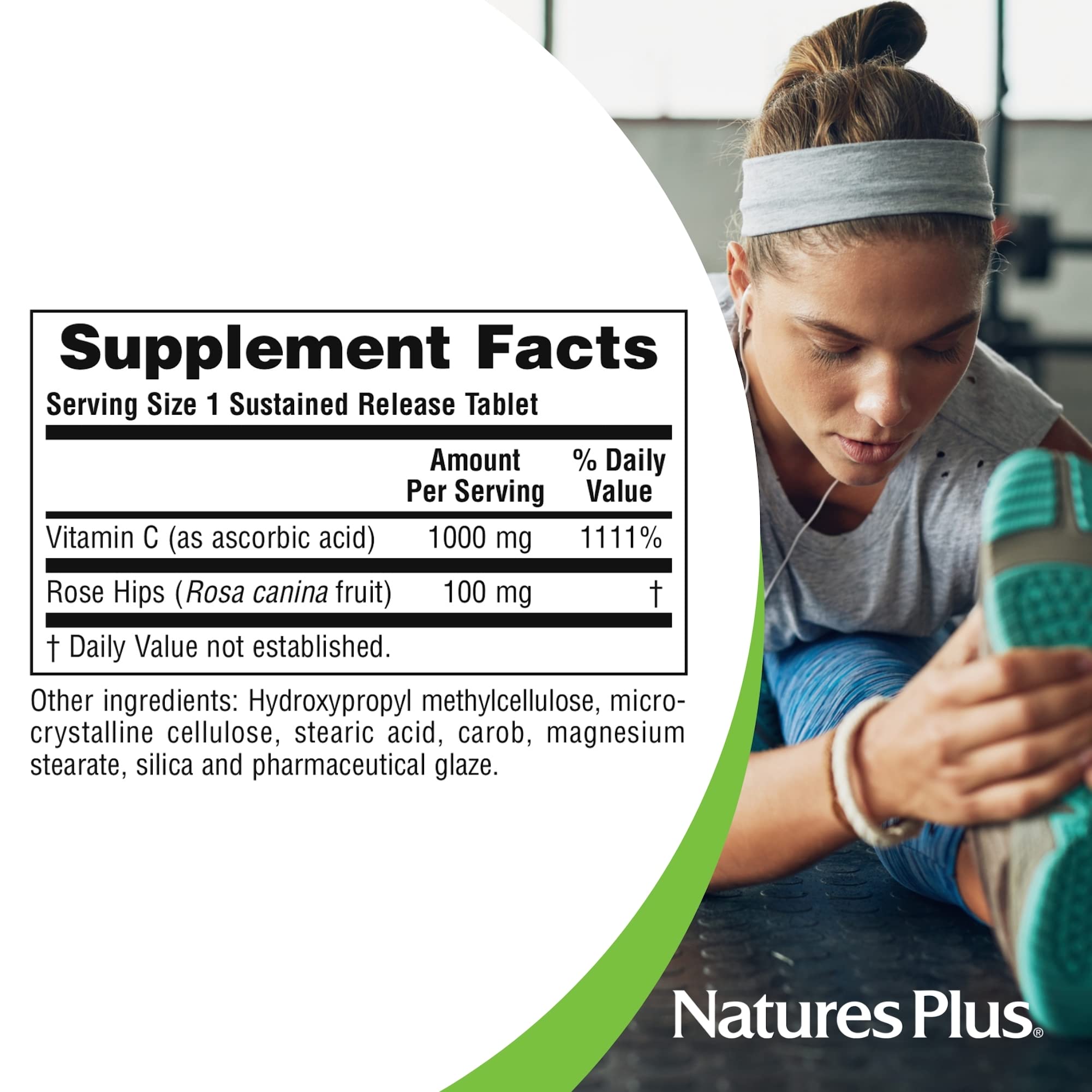 NaturesPlus Vitamin C dosage information on label
