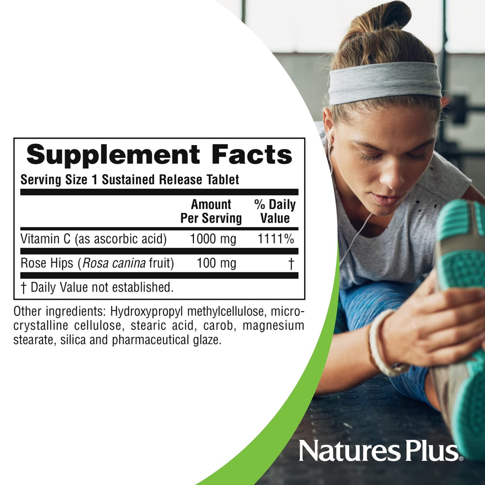 NaturesPlus Vitamin C dosage information on label