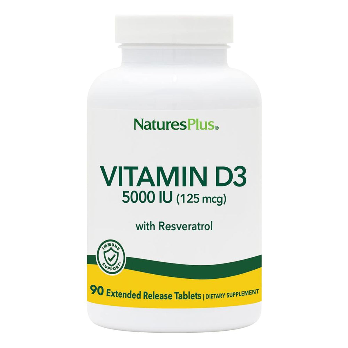 NaturesPlus Vitamin D3 Extended Release bottle shown for daily bone support