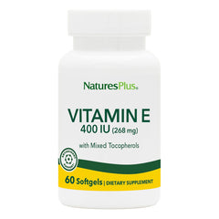 NaturesPlus Vitamin E 400 IU softgel bottle for convenient daily use.