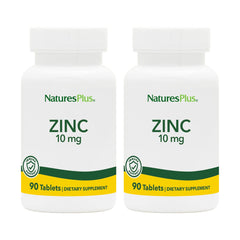 NaturesPlus Zinc 10 mg tablets front view highlighting product label and potential immune support