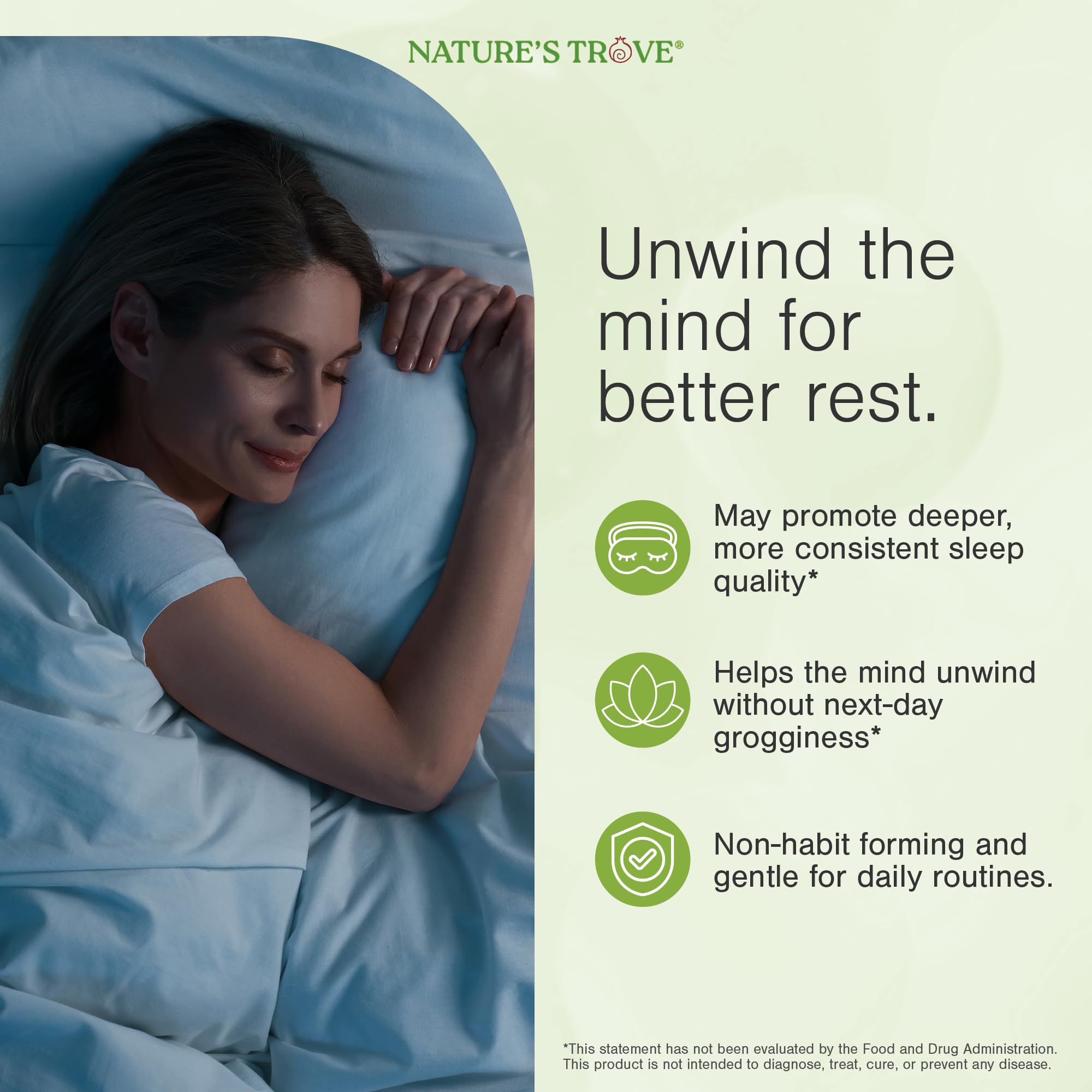 Nature's Trove Kosher-certified L-Theanine capsules for routine use.