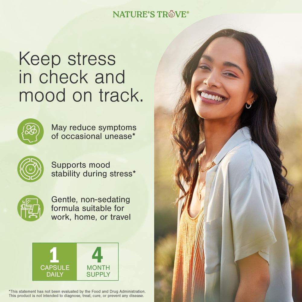Nature's Trove label highlights USA-made GMP NSF certification.