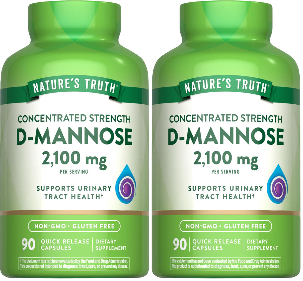Nature's Truth D-Mannose bottle 2100mg — convenient daily supplement.