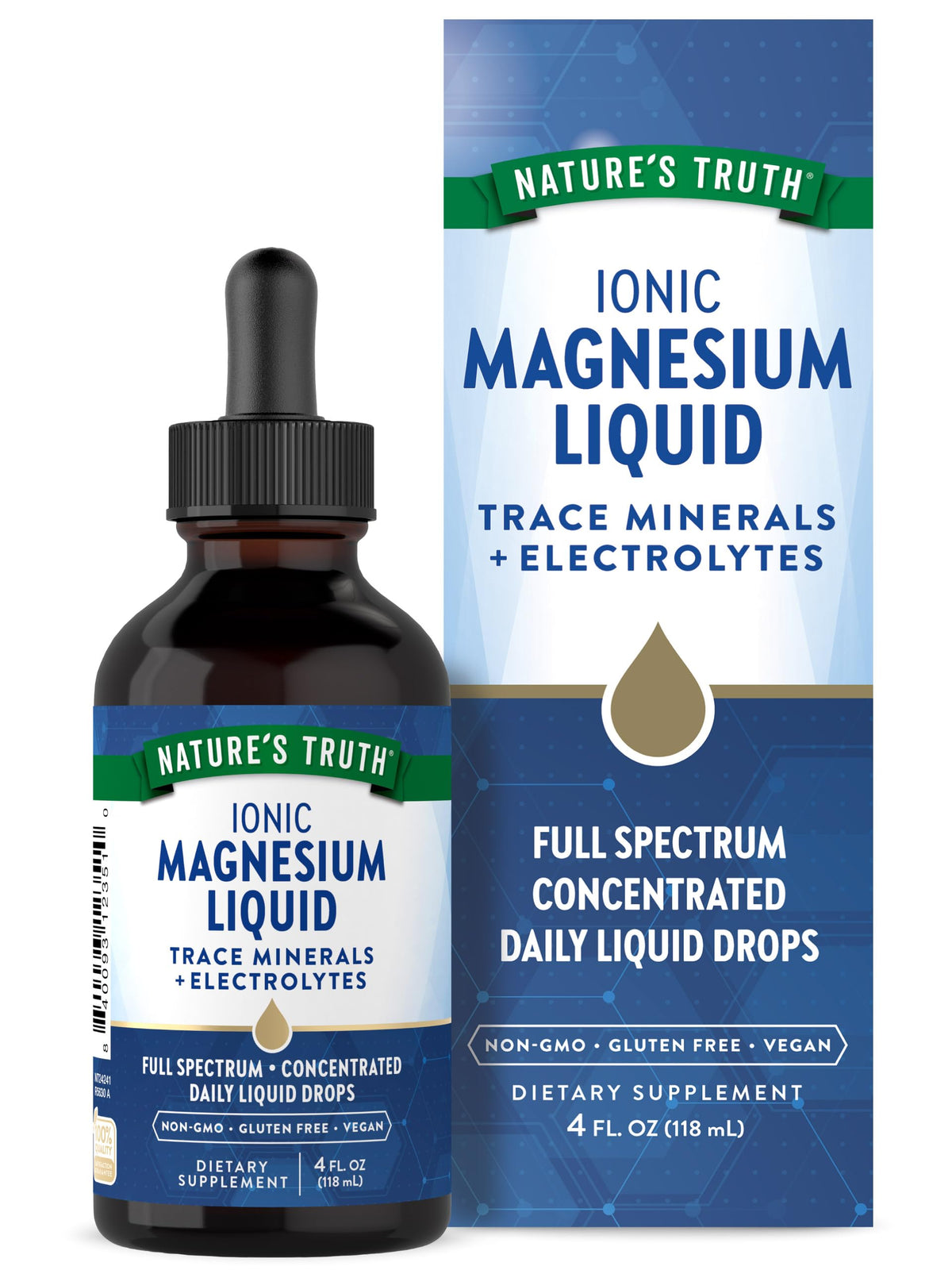 Nature's Truth Ionic Magnesium Liquid Drops bottle for easy daily supplementation