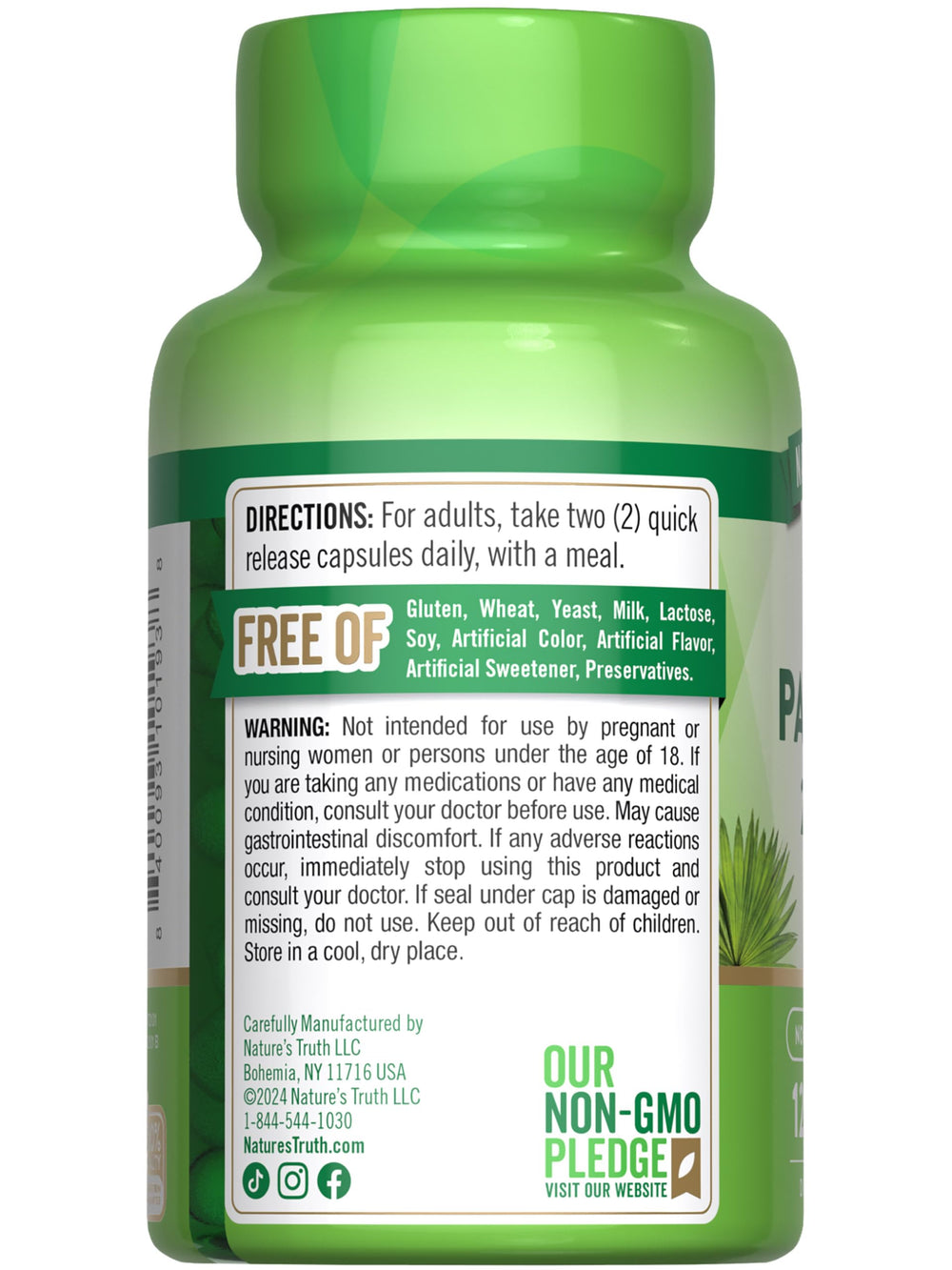 Uso diario con Nature's Truth: cápsulas fáciles de tragar.