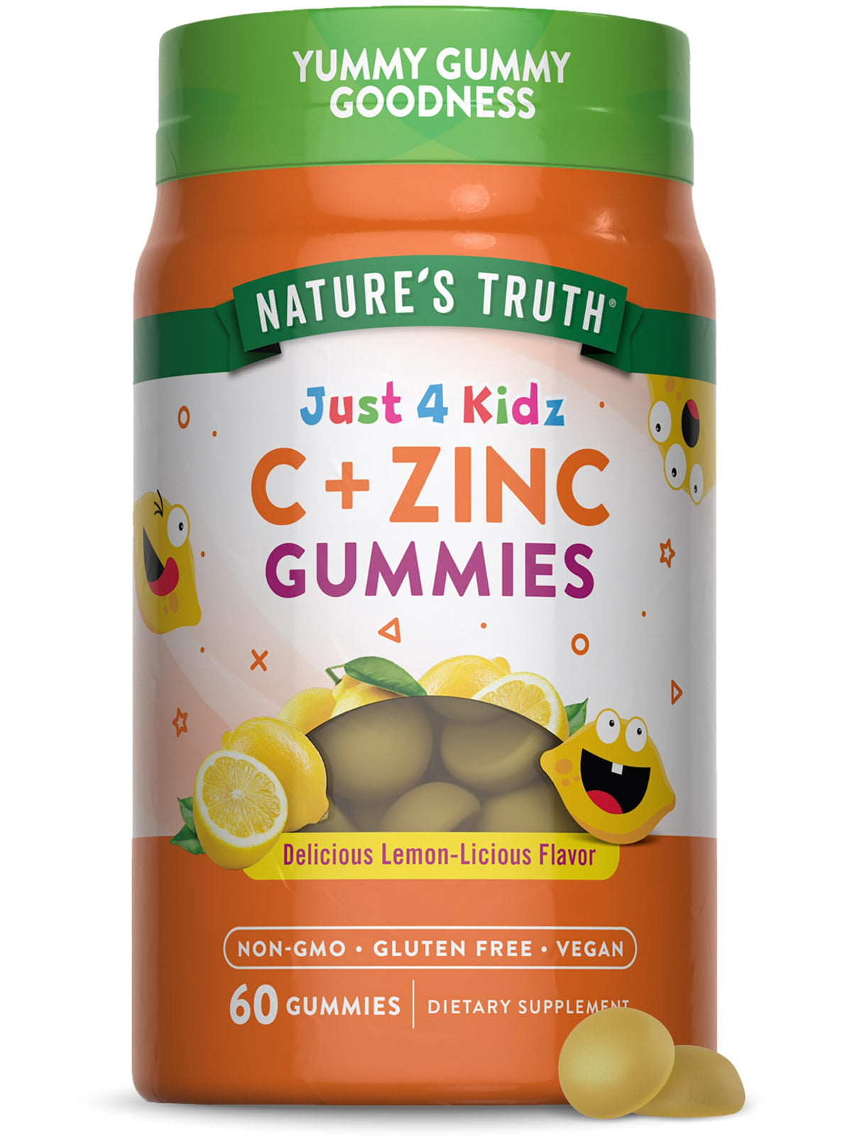 Nature's Truth Vitamin C Gummies for Kids bottle front showing a kid-friendly daily vitamin.