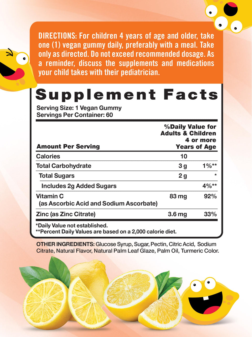 Nature's Truth Vitamin C Gummies for Kids bottle side highlighting label and ingredients.