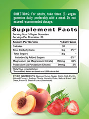 Nature's Truth peach strawberry gummies close-up highlighting vegan mineral supplement