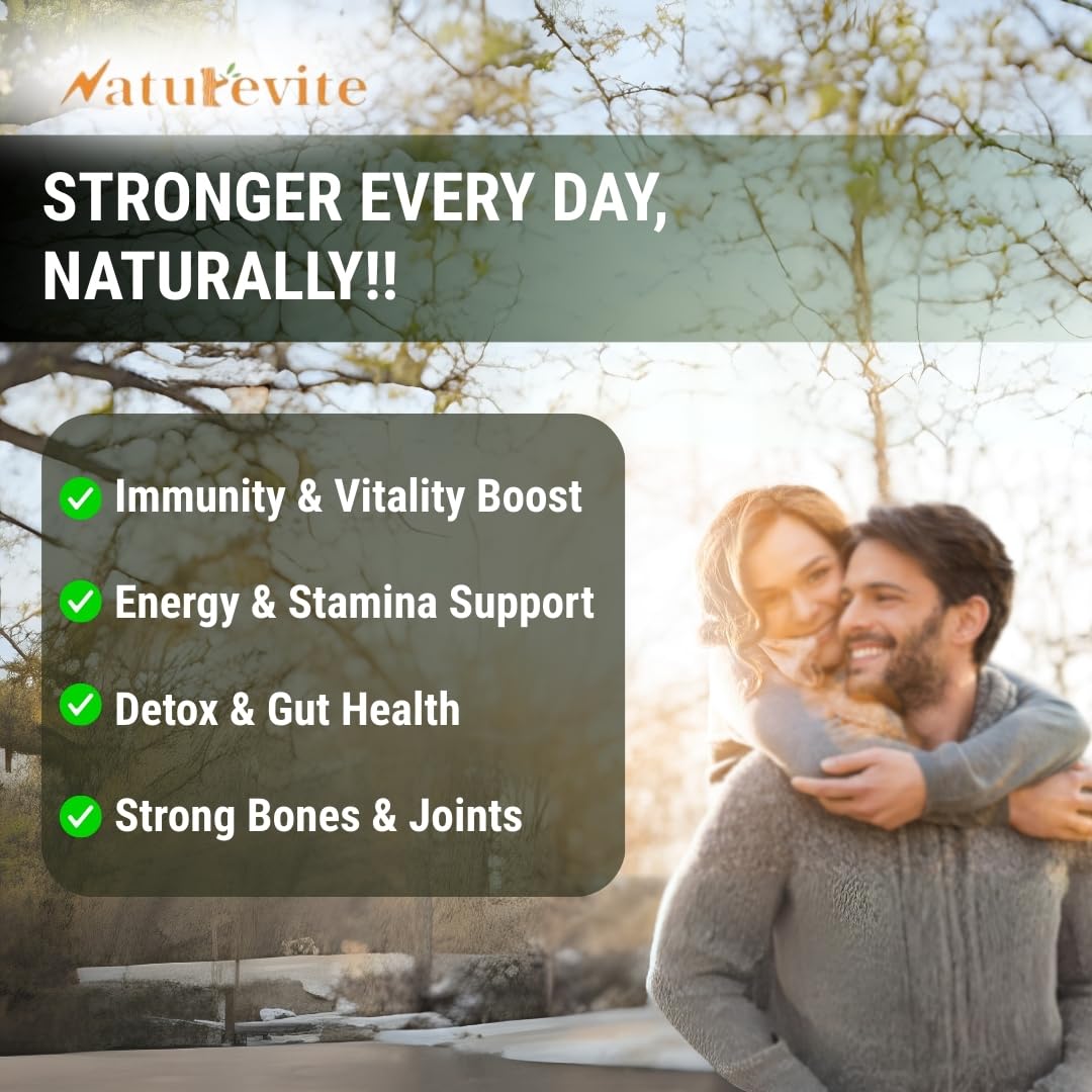 NatureVite 16-in-1 Sea Moss Gummies closeup emphasizing potent blend for energy and immunity.