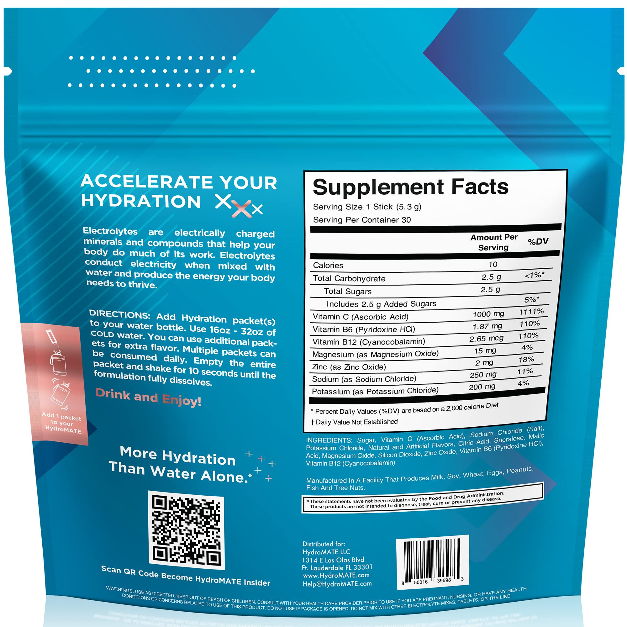 NatureWorks HydroMATE peach tea powder being mixed, showcasing convenient low-cal hydration.