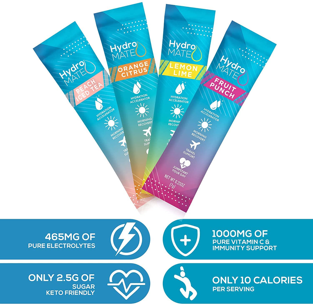 Family-friendly hydration on the go with HydroMATE packets
