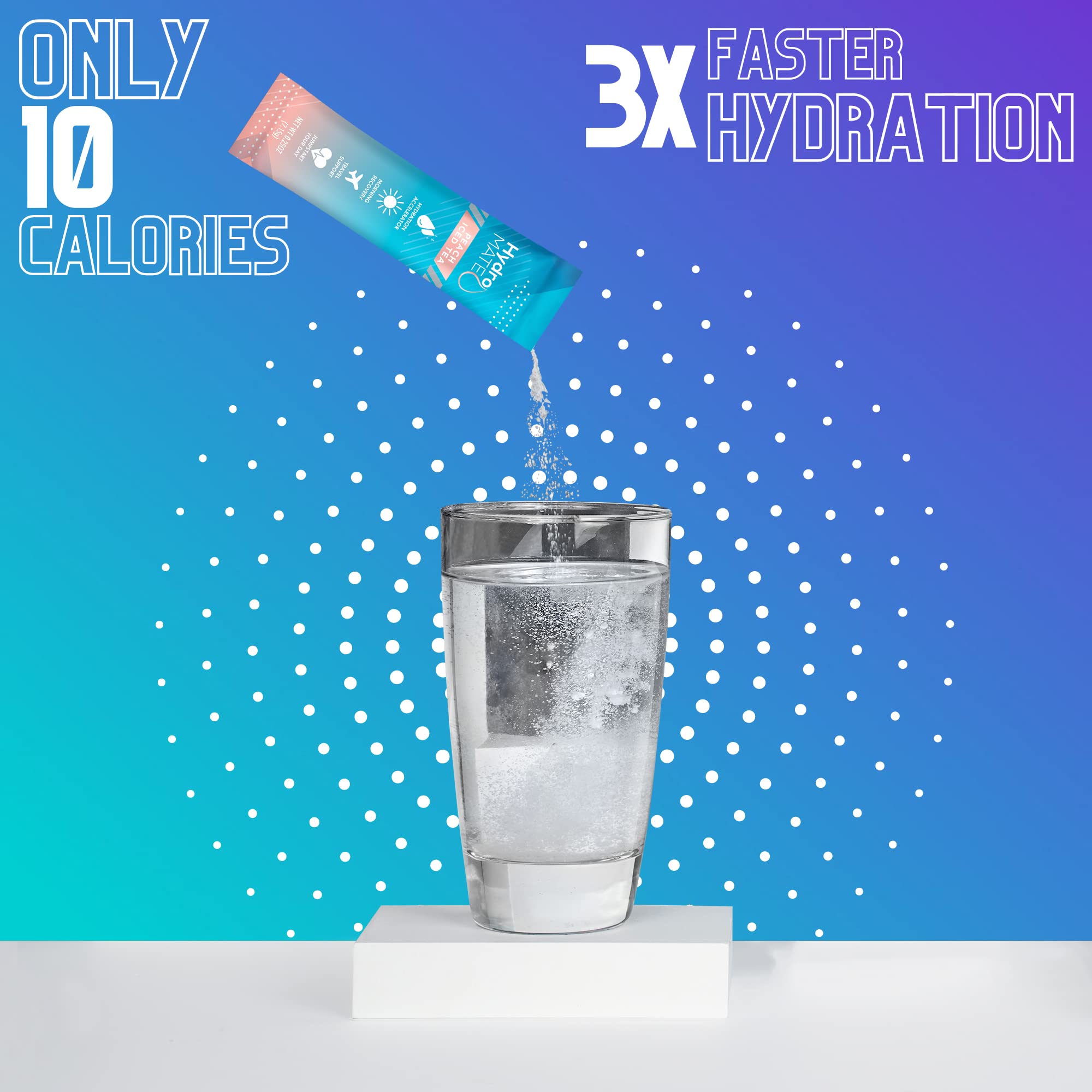 HydroMATE low-sugar sachet supports clean hydration during workouts.