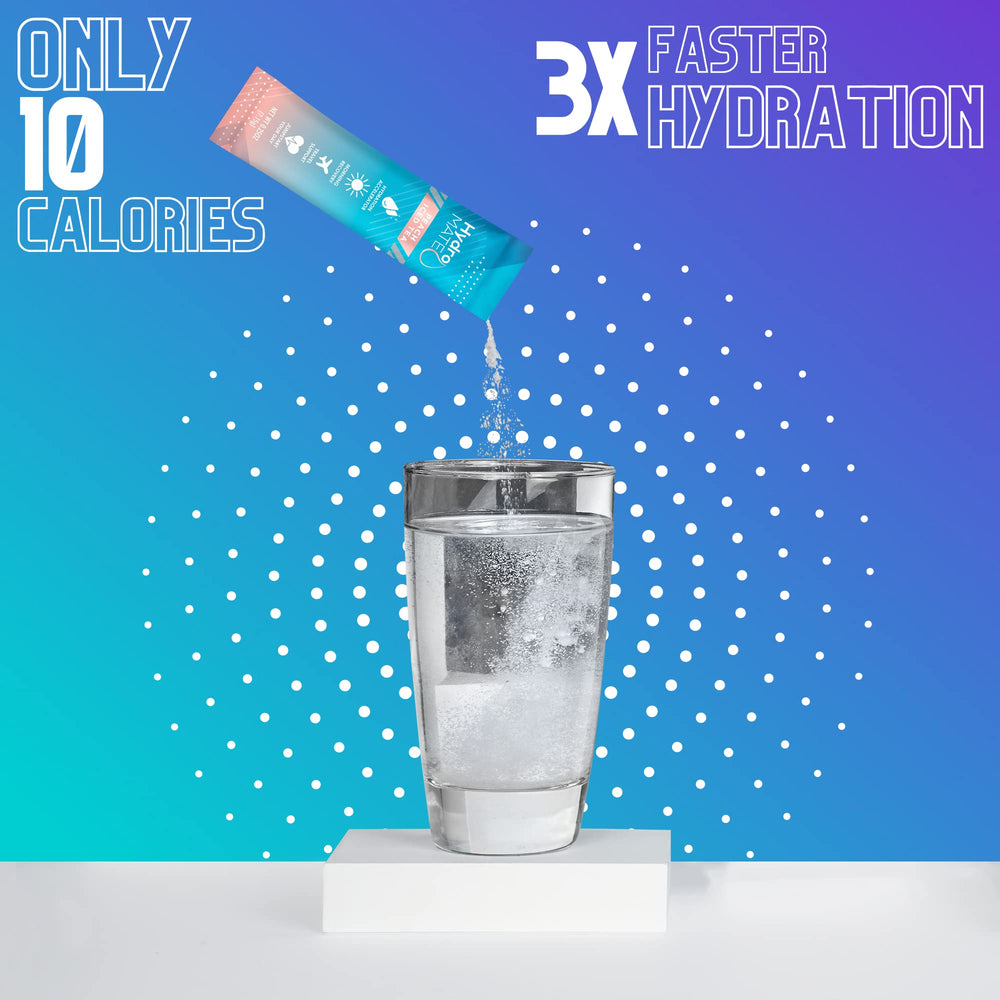 HydroMATE low-sugar sachet supports clean hydration during workouts.