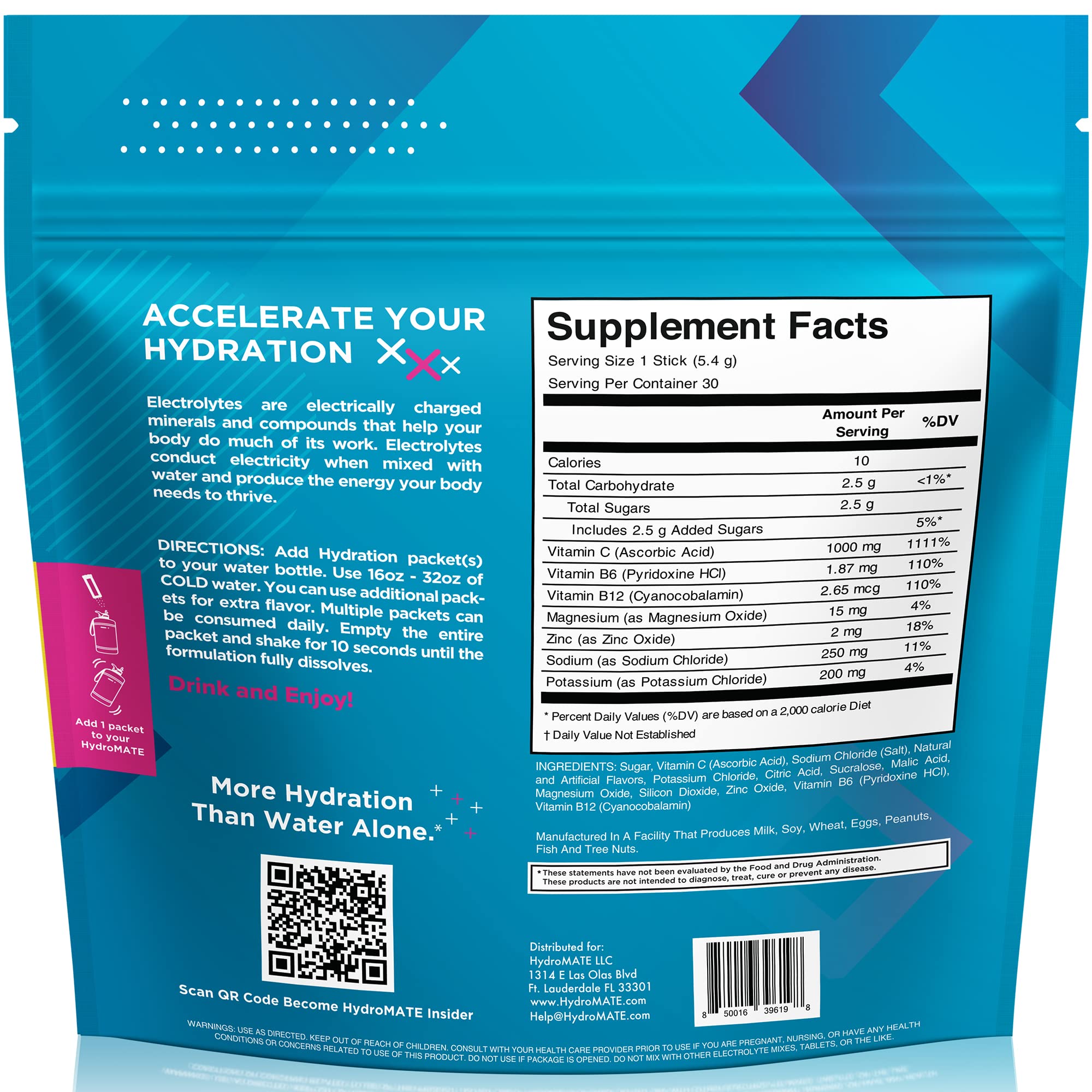 NatureWorks HydroMATE mineral blend with sodium, potassium, and magnesium ingredients.