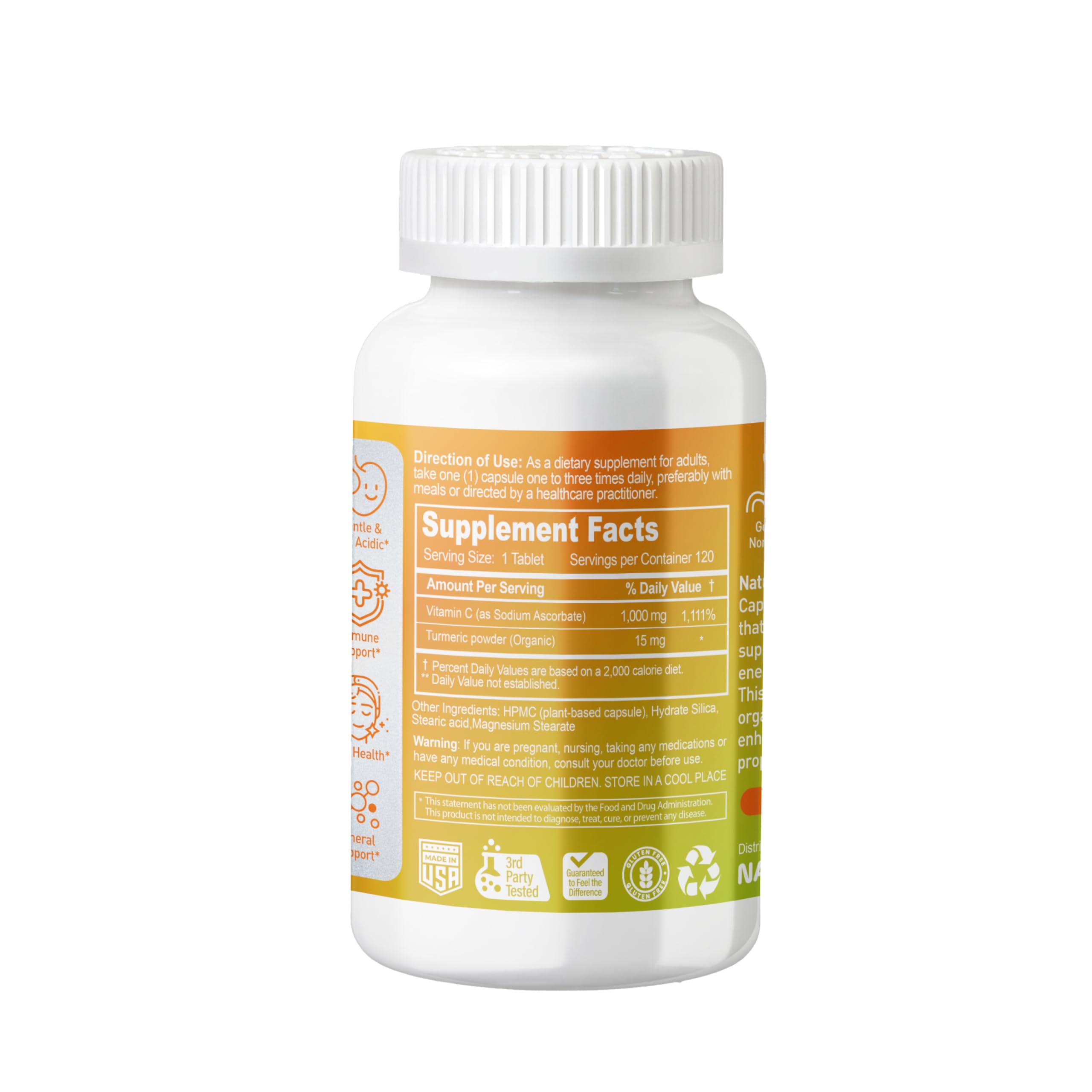 Naturion Buffered Vitamin C capsules suggest easy-to-swallow, digestion-friendly vitamin C.