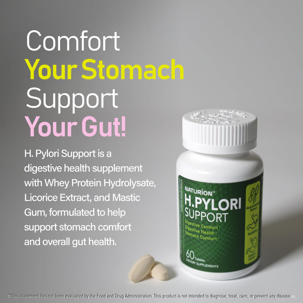 NATURION H. Pylori Support G-FOS prebiotic fiber supporting beneficial gut flora.