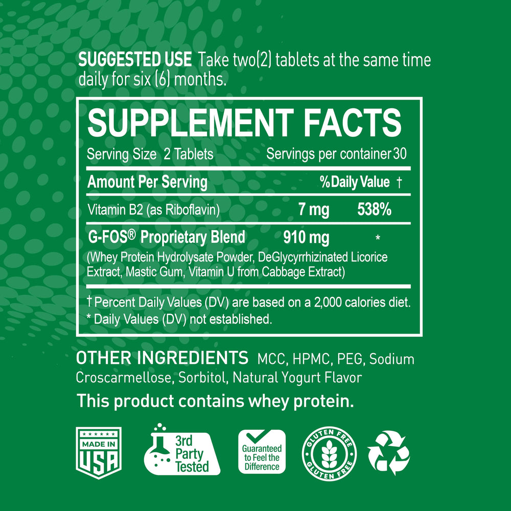 NATURION H. Pylori Support high-potency vitamin B2 boosts energy metabolism.