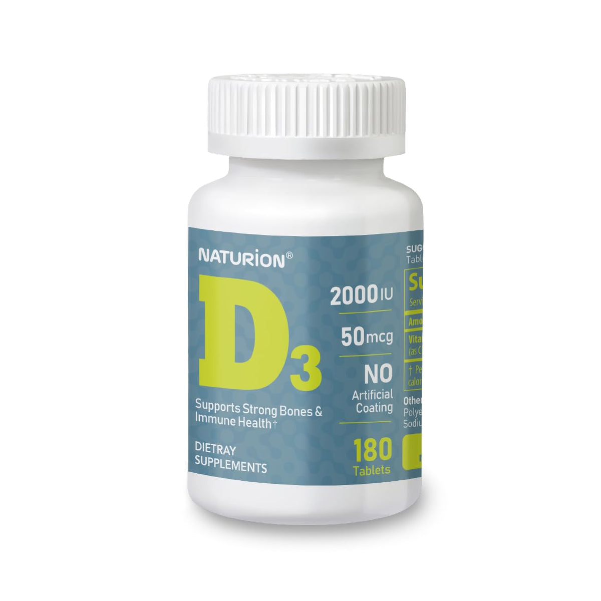 NATURION Vitamin D3 bottle front view for immune support