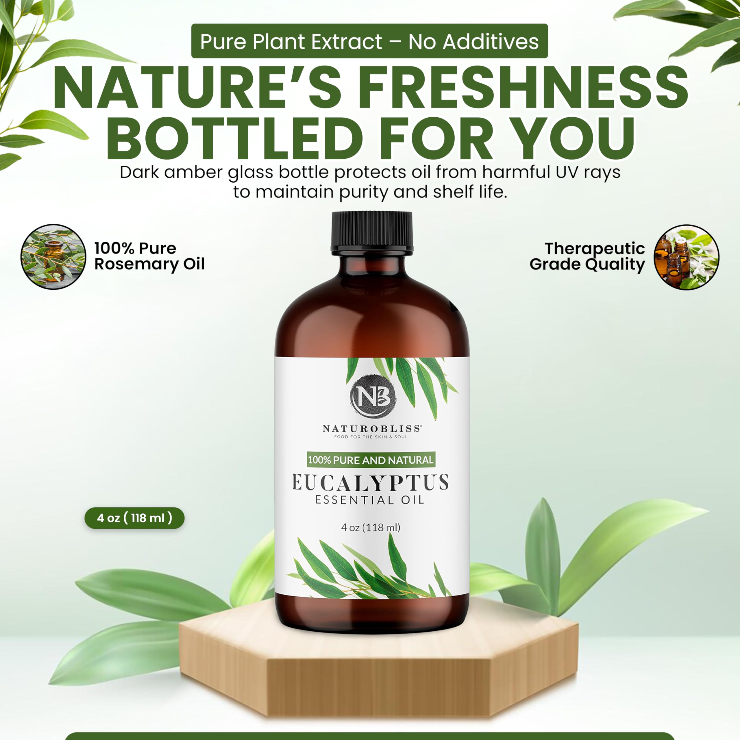NaturoBliss eucalyptus oil in a diffuser creates a calming ambiance.