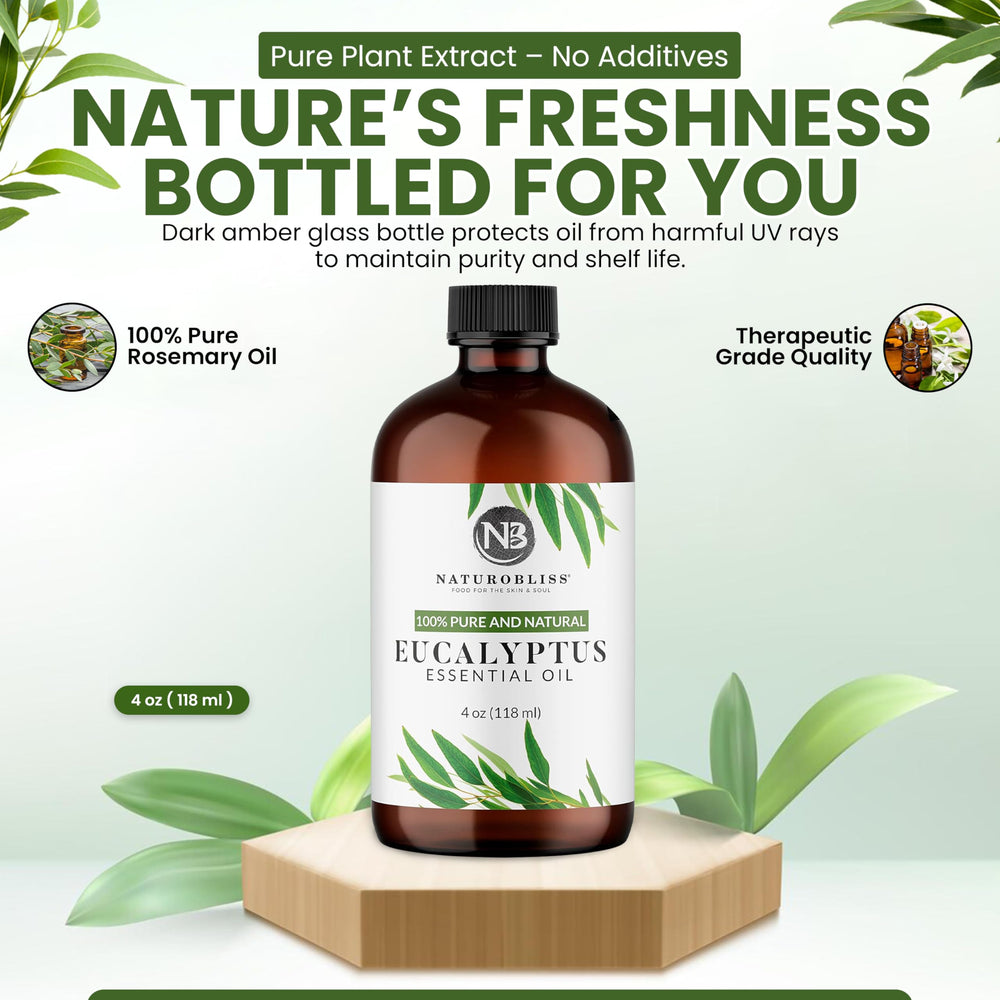 NaturoBliss eucalyptus oil in a diffuser creates a calming ambiance.