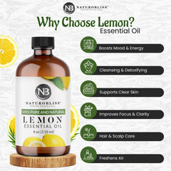 NaturoBliss lemon oil dropper enables precise dosing for diffusers.