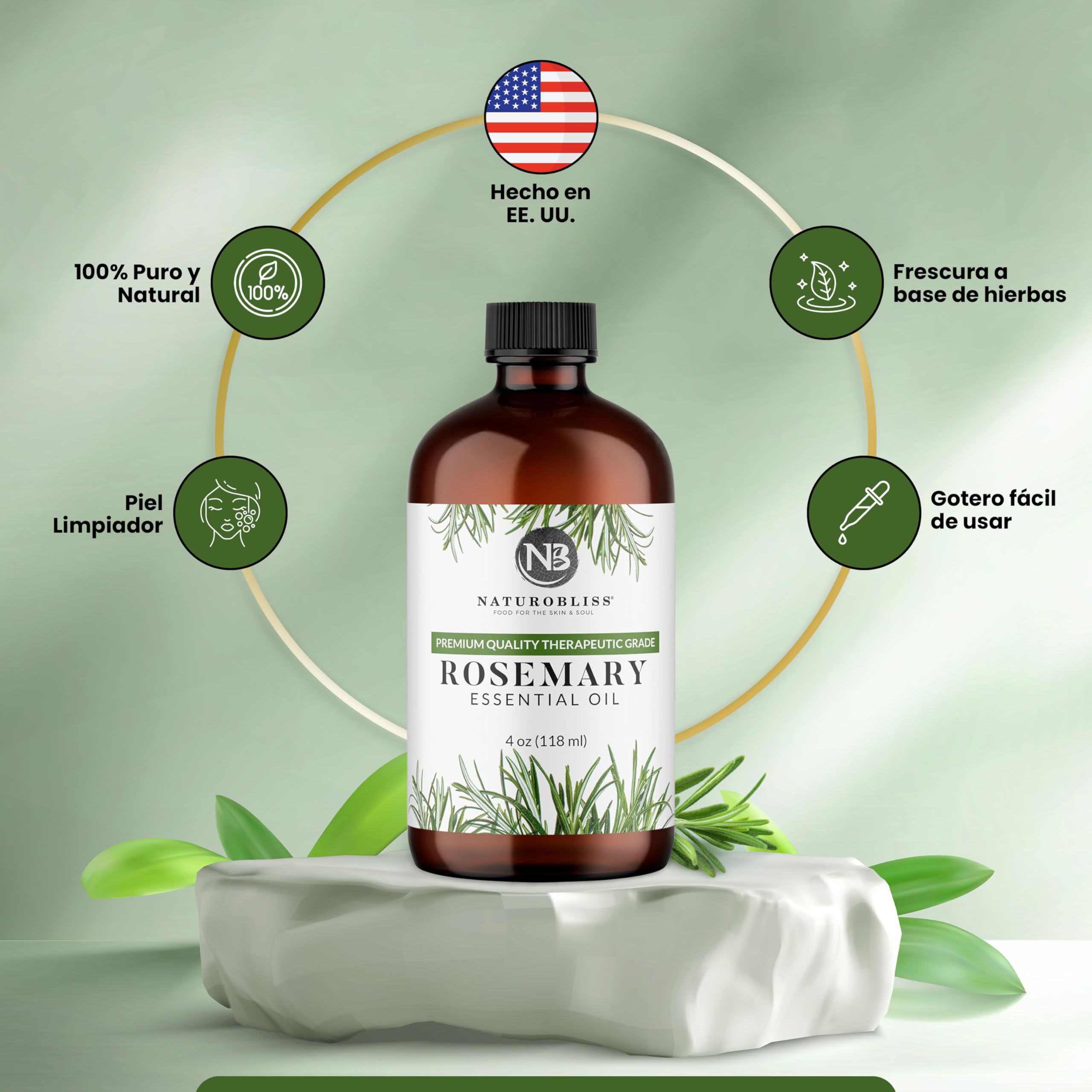 NaturoBliss rosemary oil in a diffuser setup for a refreshing aroma