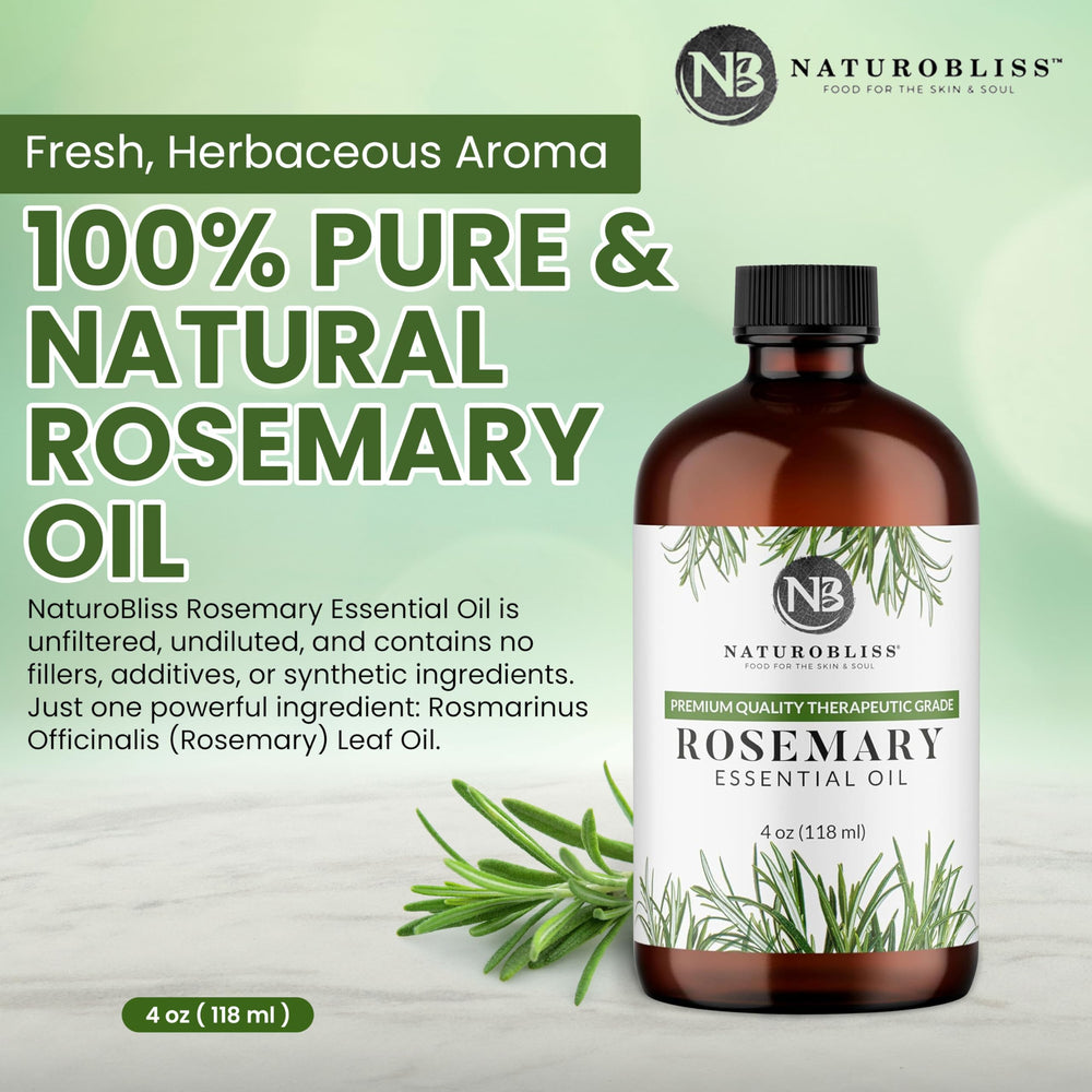 Close-up of NaturoBliss rosemary oil dropper
