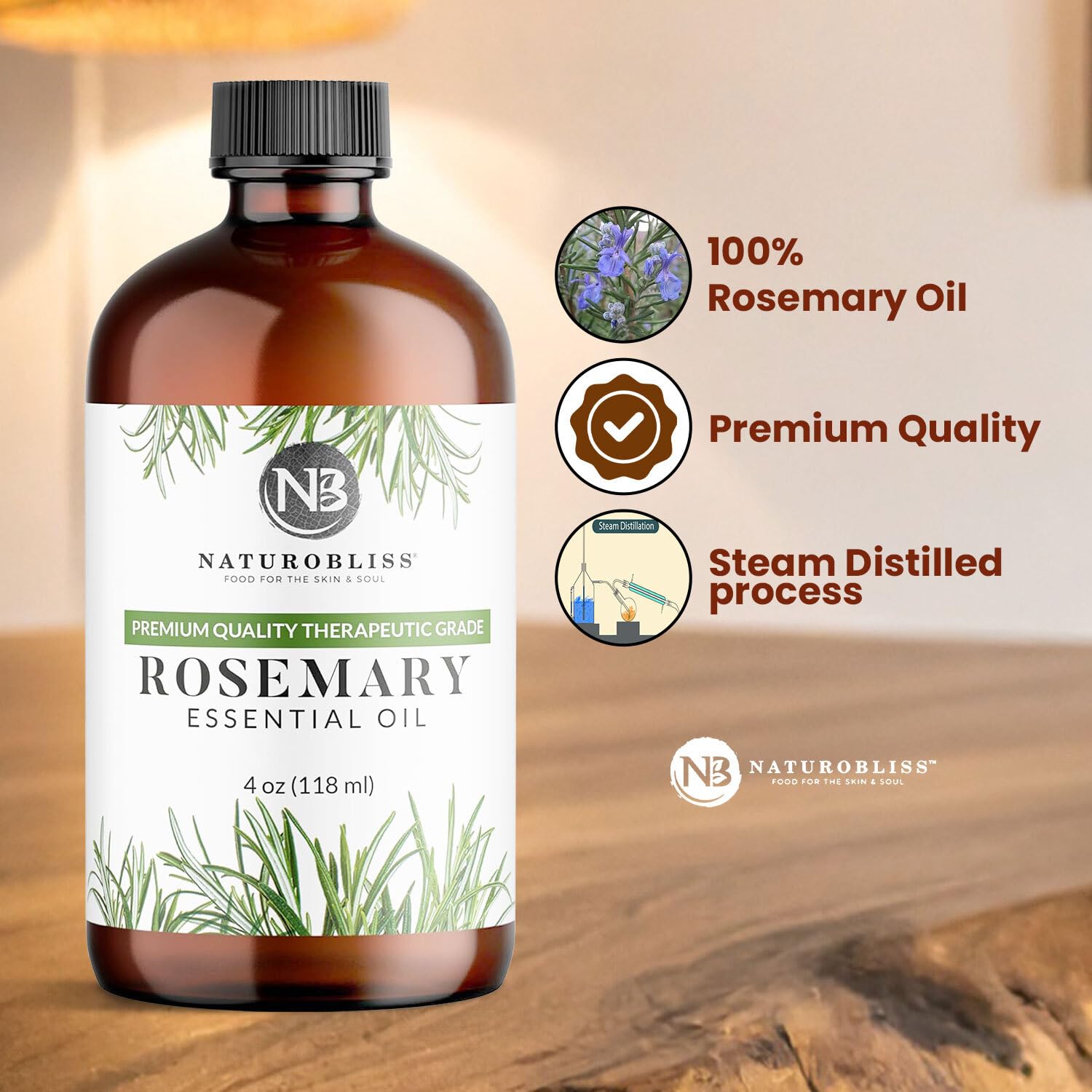 NaturoBliss rosemary oil drops ready to add to blends