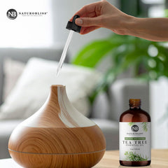 NaturoBliss Aceite Esencial de Árbol de Té para difusor, mejora del ambiente con notas herbales
