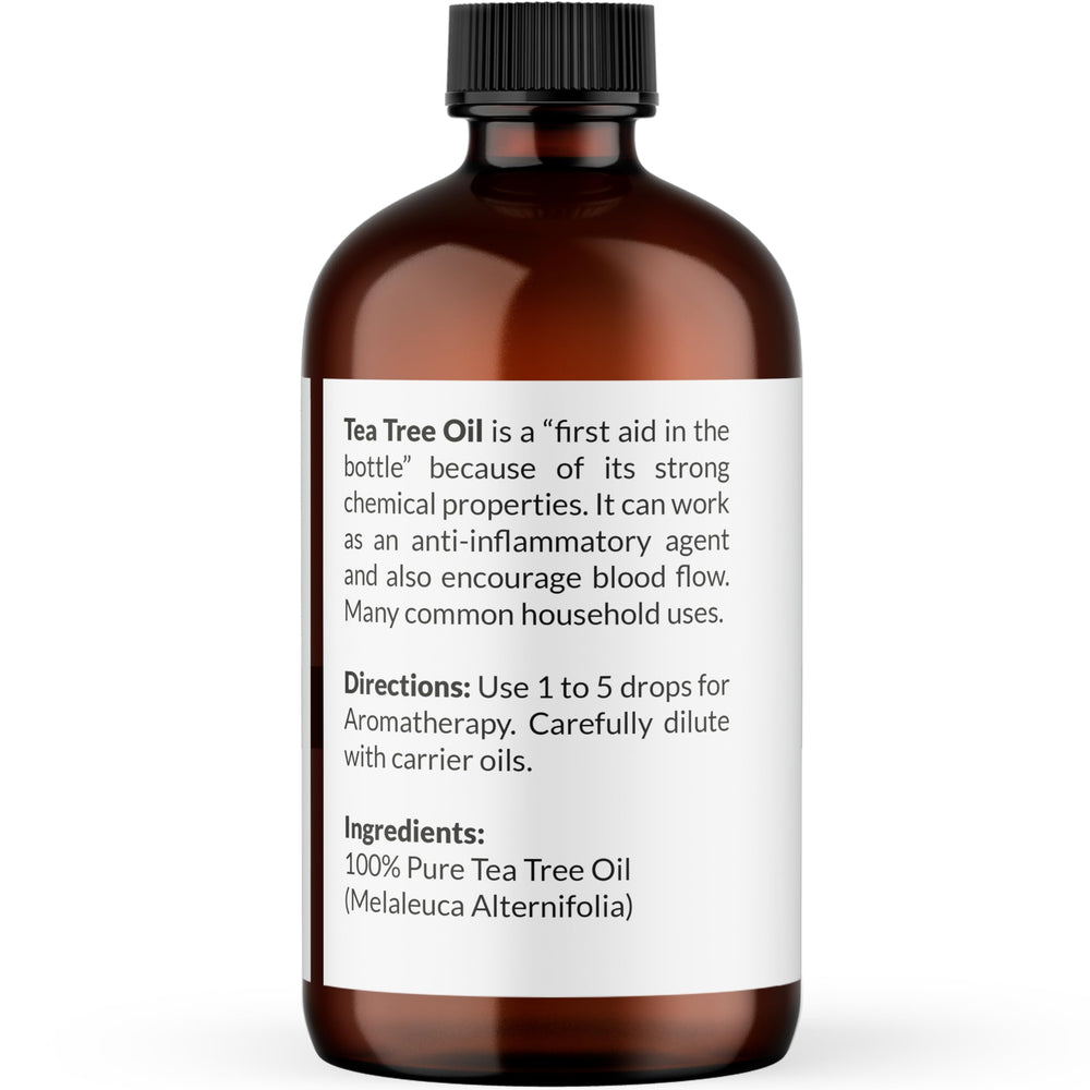 NaturoBliss Aceite Esencial de Árbol de Té con cuentagotas de vidrio para aplicación precisa