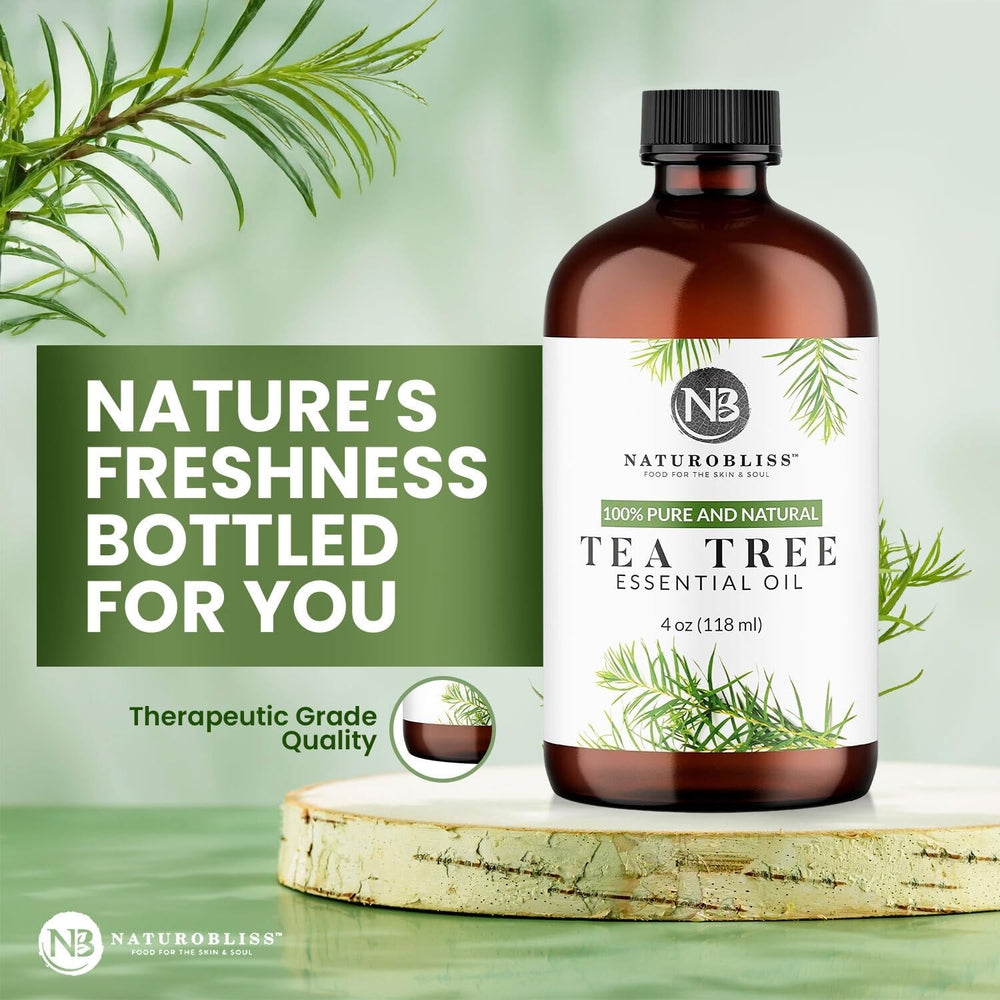 NaturoBliss Aceite Esencial de Árbol de Té, combinable con otros aceites para mezclas aromáticas