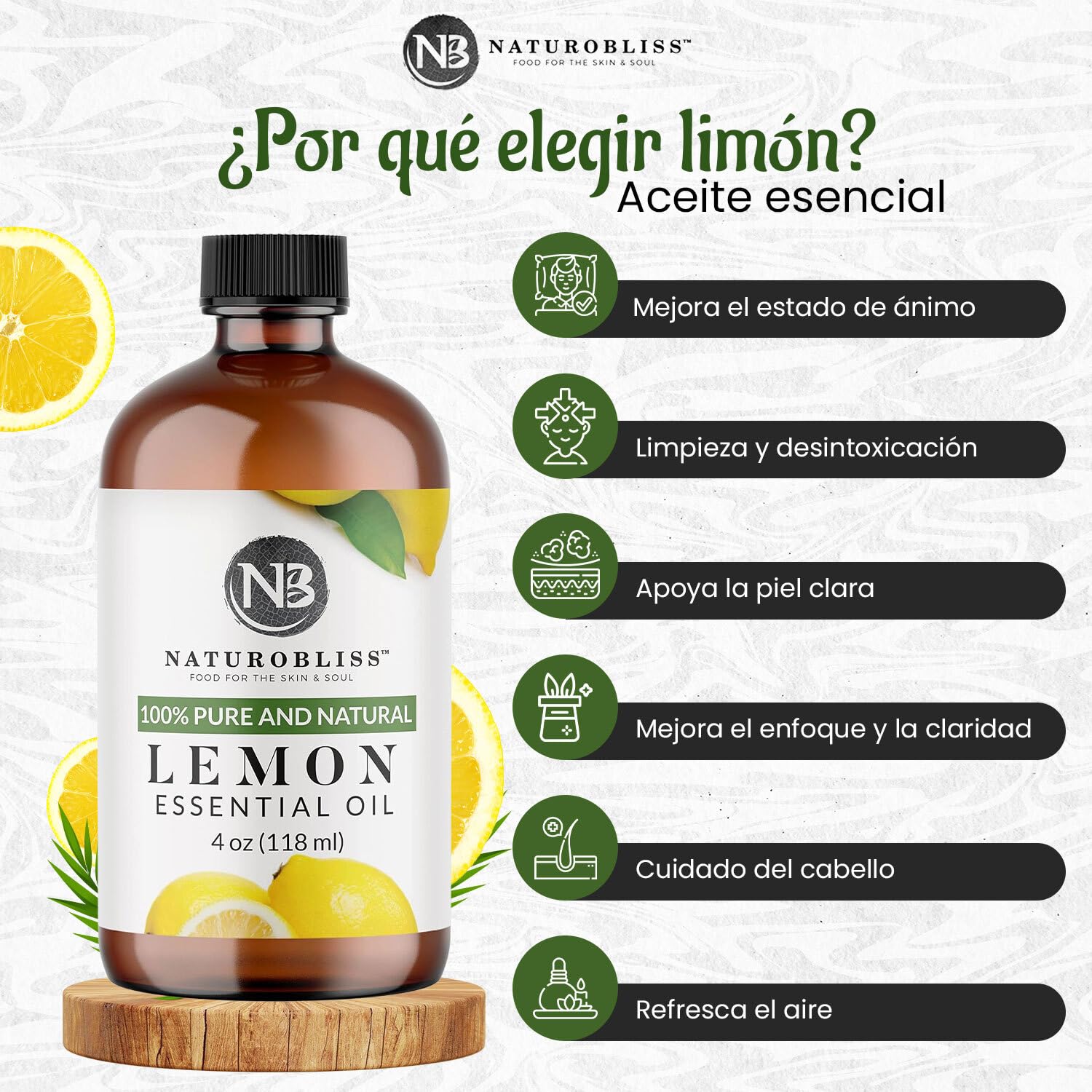 NaturoBliss therapeutic grade label indicating purity and quality.