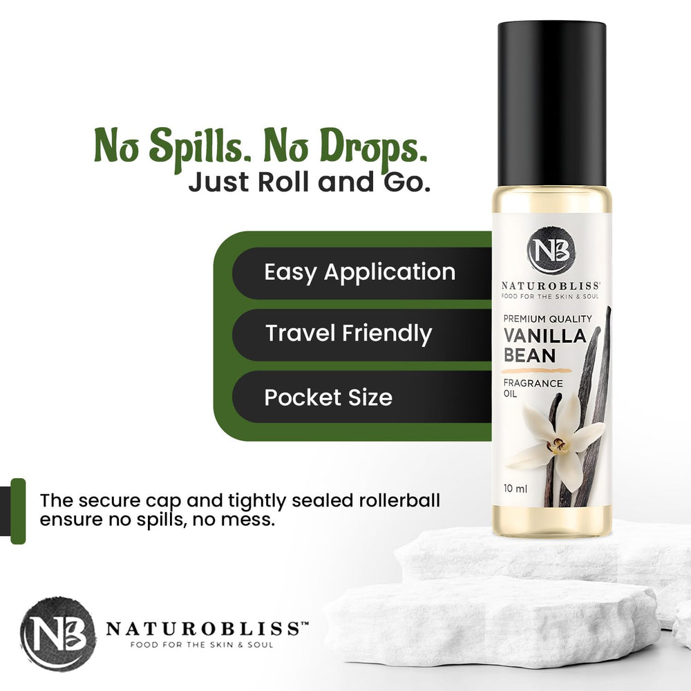 NaturoBliss vanilla fragrance oil amber bottle with premium sourcing