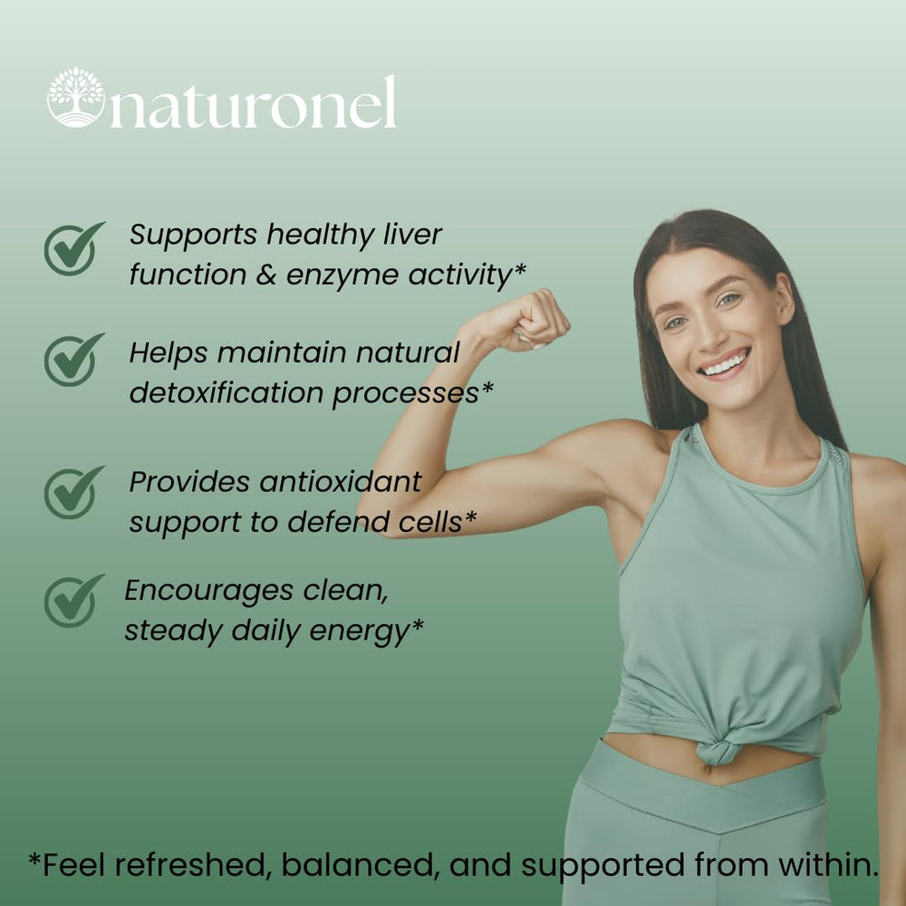 Naturonel Liver Protect ingredients label featuring milk thistle and beetroot for natural support.