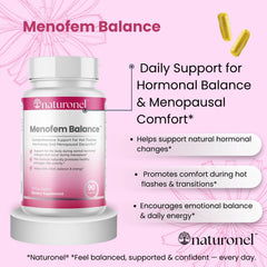 Naturonel Menofem Balance capsules ready for daily use.