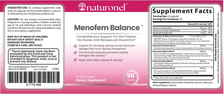 Naturonel Menofem Balance shelf display in store.