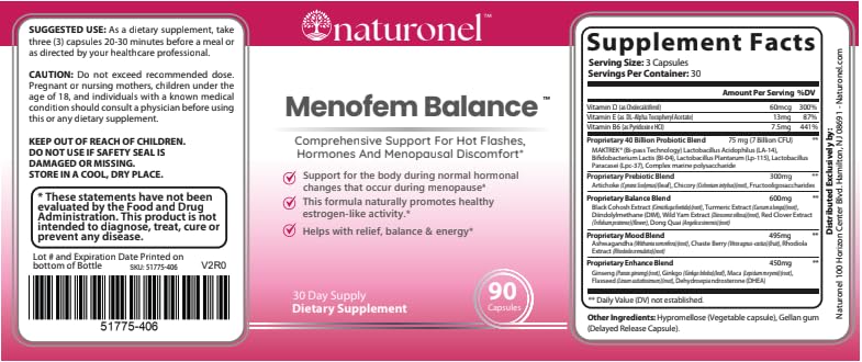Naturonel Menofem Balance shelf display in store.
