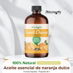 NATUROPATHY NATURE Sweet Orange Oil in amber glass bottle protects potency from light.