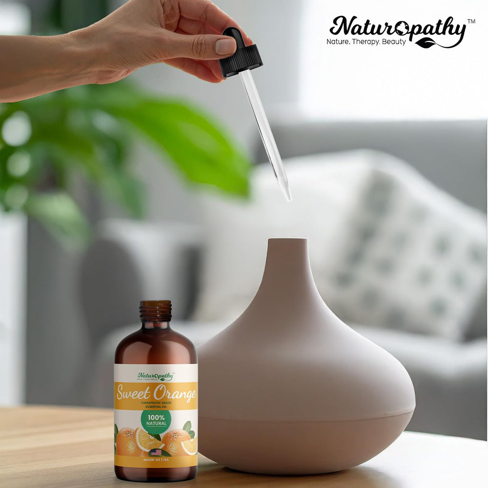 NATUROPATHY NATURE Sweet Orange Oil blends well with cedarwood and lavender for diffusing.