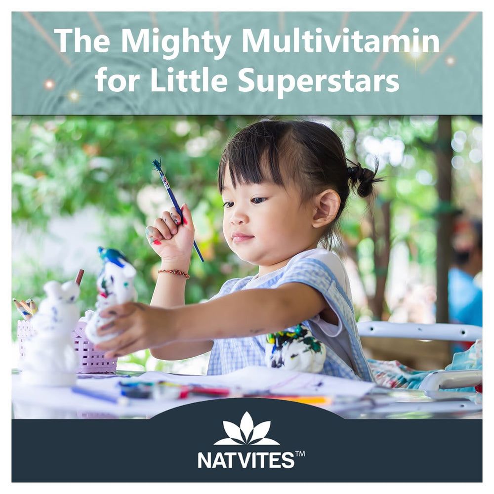 Natvites Complete Kids Multivitamin Gummies label back lists ingredients.