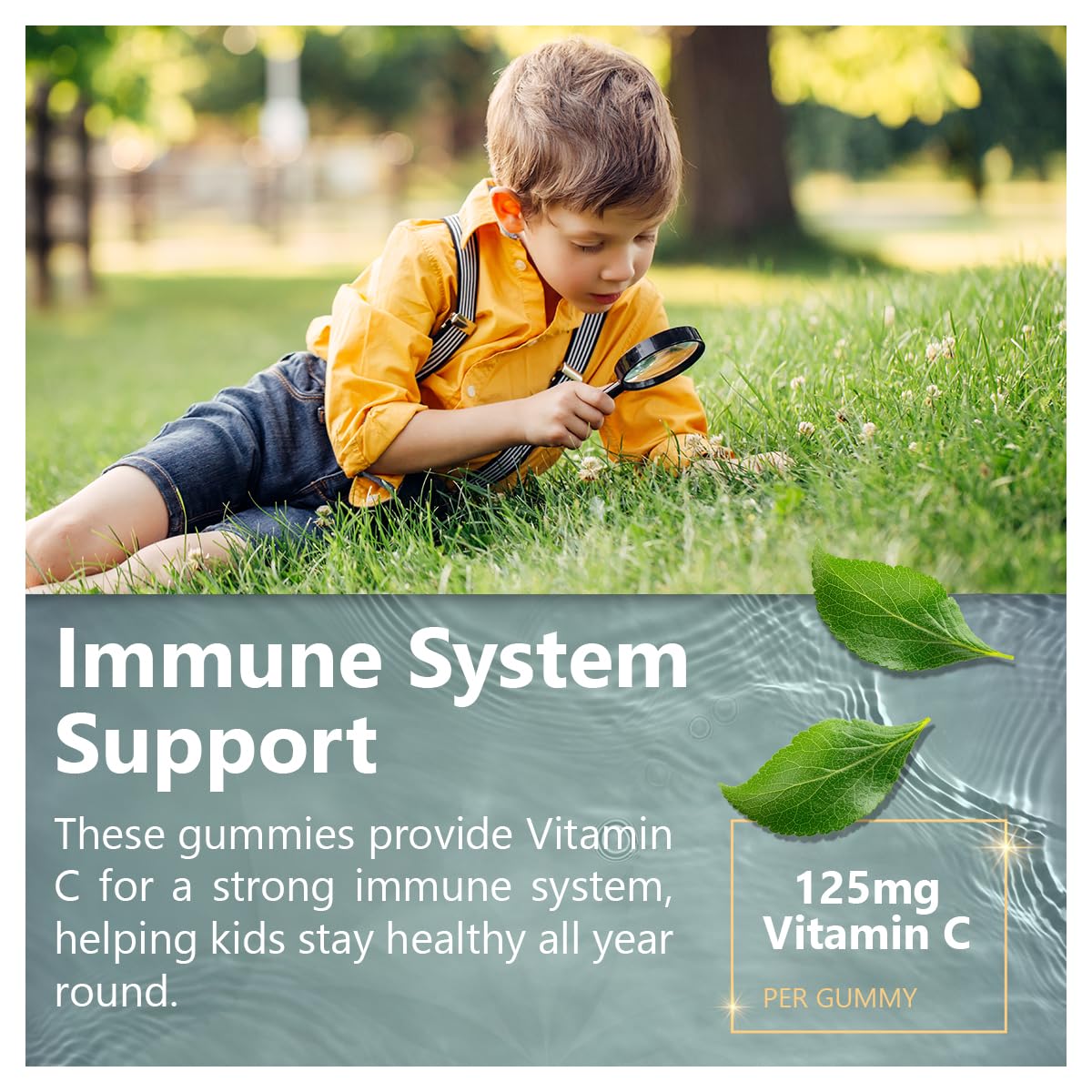 Natvites packaging highlights allergen-free formula for kids.