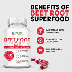 Beet Root Powder capsules produced in the USA under GMP standards