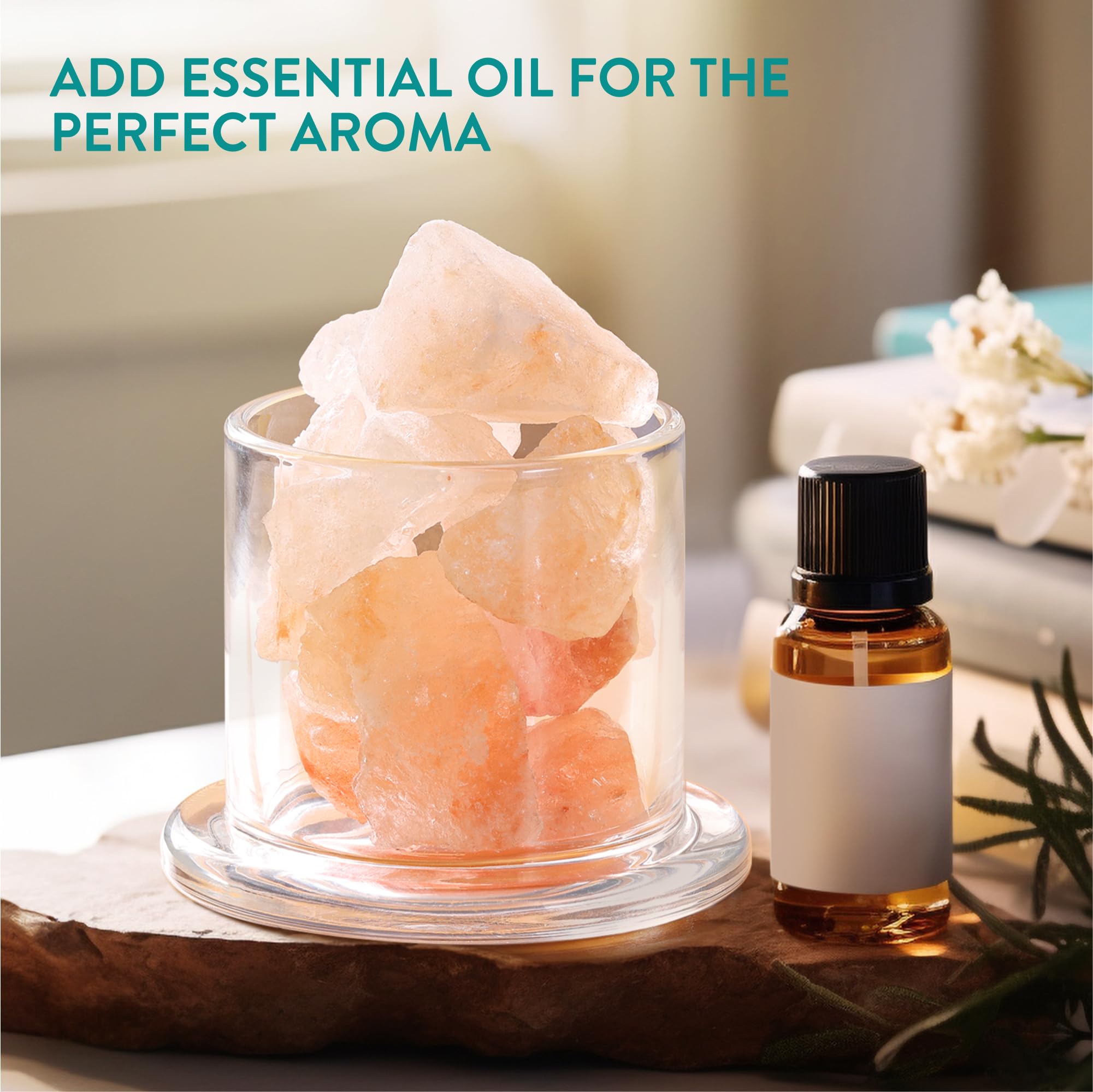 Navaris pink salt stones diffuse essential oils naturally for a subtle aroma