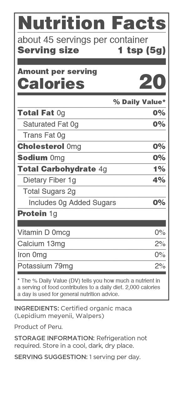 Navitas Organics Maca Powder mixed into oatmeal or smoothie for energy.