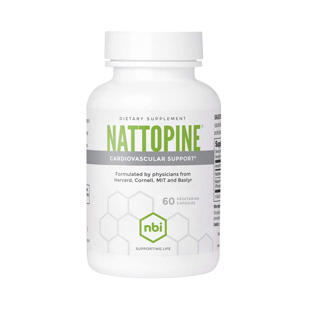 NBI NattoPine bottle front highlighting circulation support for daily wellness.