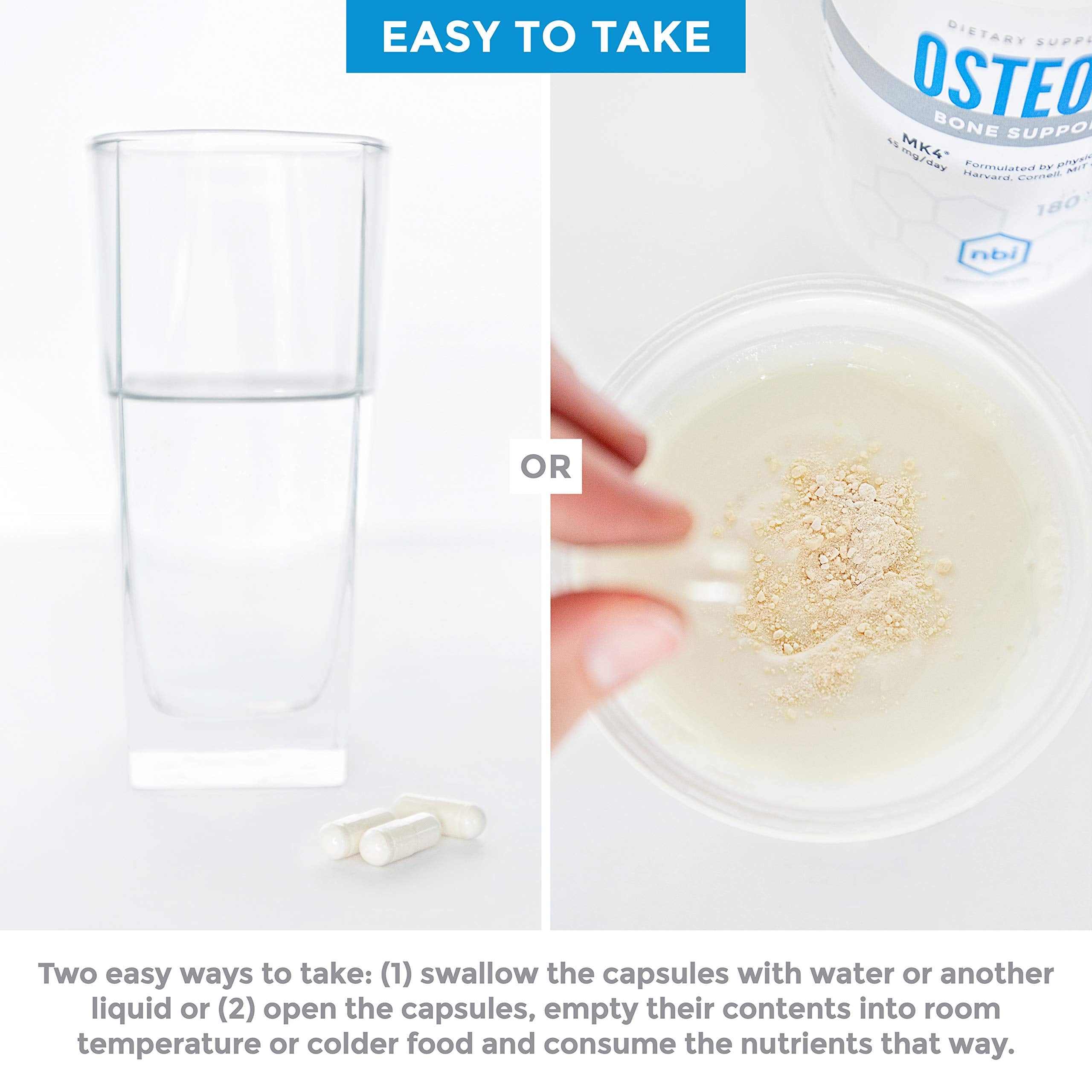 NBI Osteo-K product box and bottle on a clean surface, lifestyle-friendly supplement.