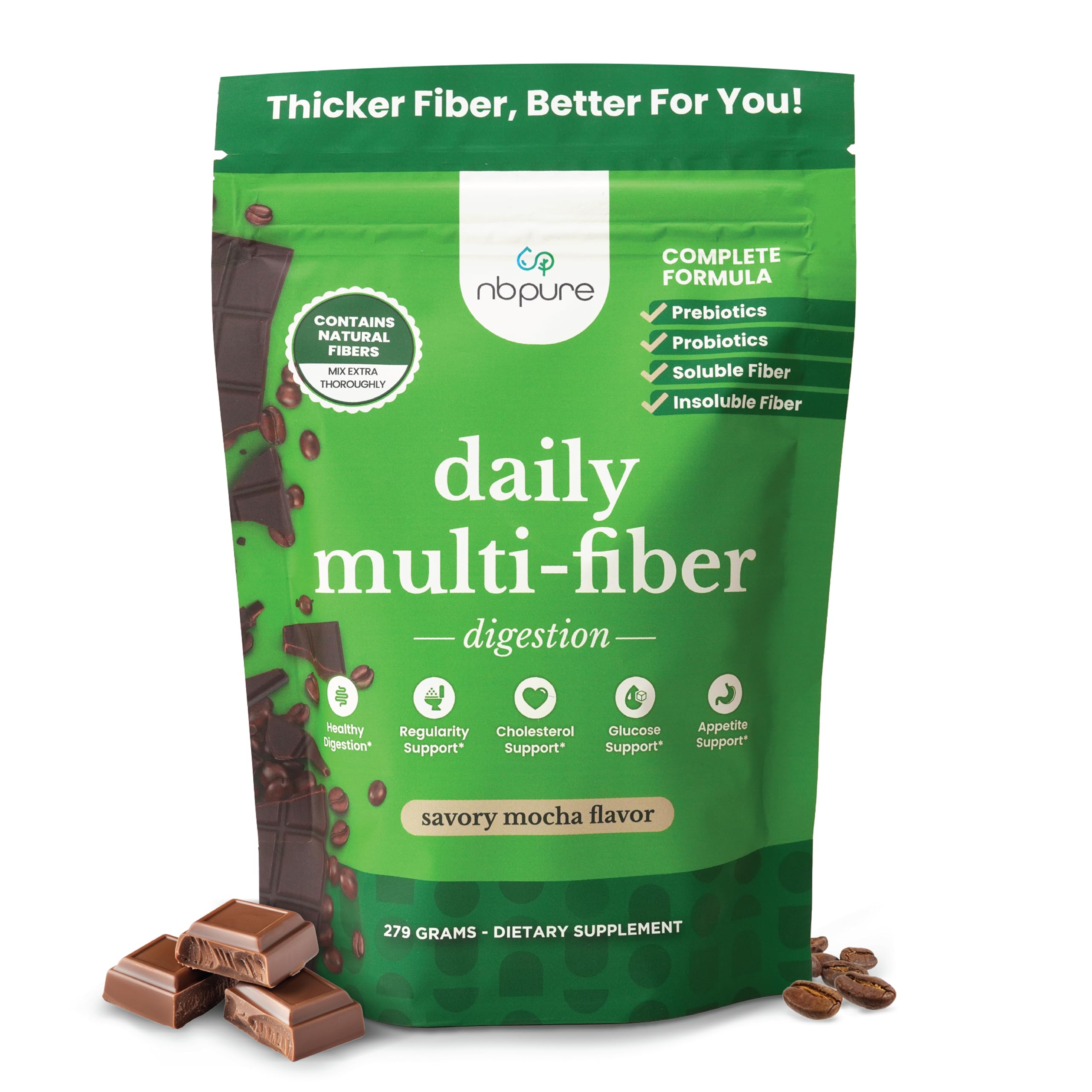 nbpure daily fiber tub label emphasizing easy daily use